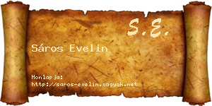 Sáros Evelin névjegykártya
